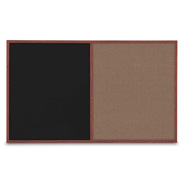United Visual Products Enclosed Corkboard, 1 Door, 18"x24", 4" Fra, UV3400-BLACK-RUBBER UV3400-BLACK-RUBBER - main